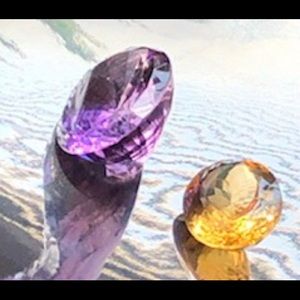 Large Gemstones- Citrine and Amethyst